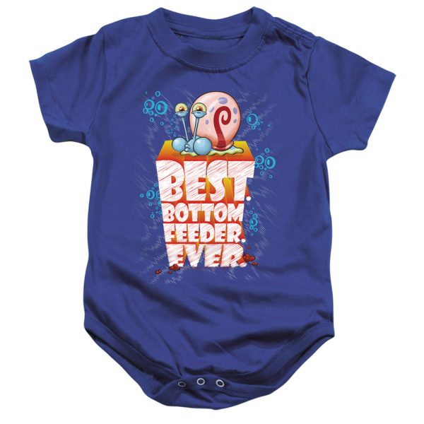 SPONGEBOB SQUAREPANTS : BEST. BOTTOM FEED. EVER. INFANT SNAPSUIT Royal Blue SM (6 Mo) on Sale