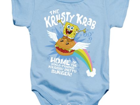 SPONGEBOB SQUAREPANTS : BURGER RIDER INFANT SNAPSUIT Light Blue MD (12 Mo) Fashion