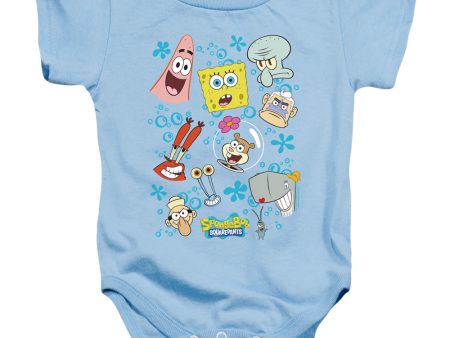 SPONGEBOB SQUAREPANTS : CHARACTER FACES INFANT SNAPSUIT Light Blue XL (24 Mo) For Cheap