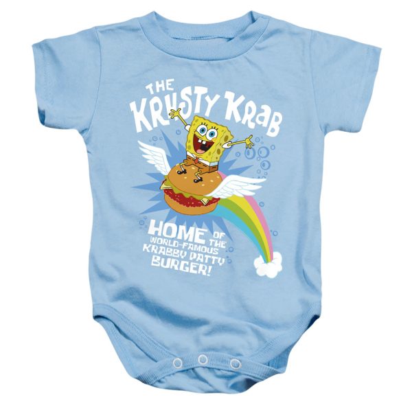 SPONGEBOB SQUAREPANTS : BURGER RIDER INFANT SNAPSUIT Light Blue SM (6 Mo) Supply