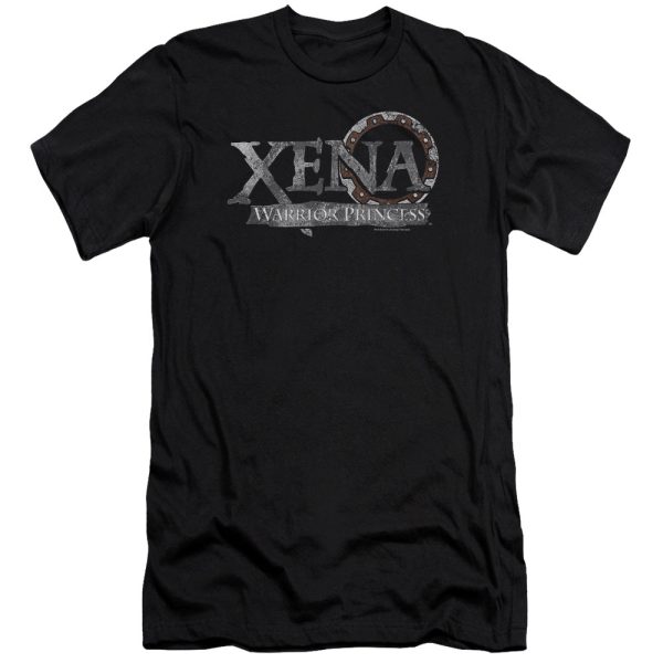 XENA : BATTERED LOGO PREMIUM CANVAS ADULT SLIM FIT T-SHIRT 30\1 BLACK 2X Discount