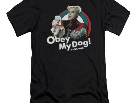 ZOOLANDER : OBEY MY DOG PREMIUM CANVAS ADULT SLIM FIT T-SHIRT 30\1 BLACK SM For Sale