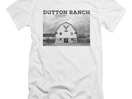 YELLOWSTONE : DUTTON BARN  PREMIUM CANVAS ADULT SLIM FIT T-SHIRT 30\1 White XL Fashion