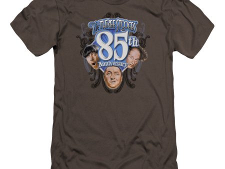 THREE STOOGES : 85TH ANNIVERSARY 2 PREMIUM CANVAS ADULT SLIM FIT T-SHIRT 30\1 CHARCOAL SM Discount