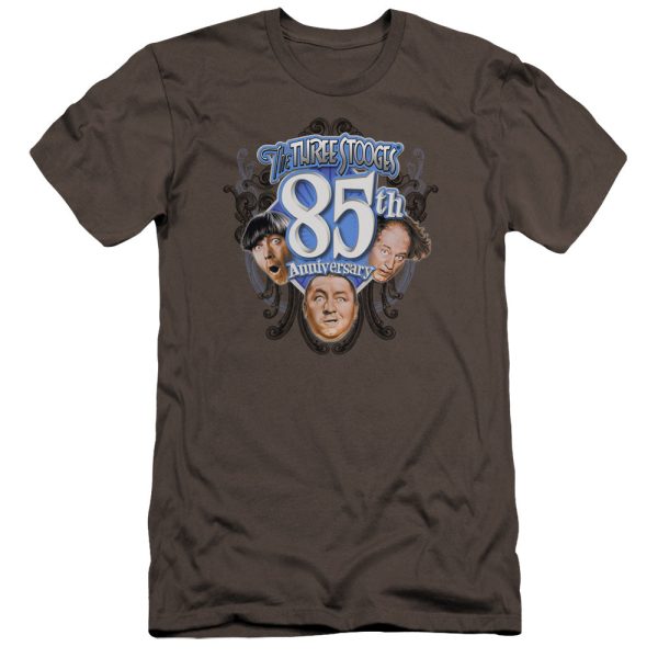 THREE STOOGES : 85TH ANNIVERSARY 2 PREMIUM CANVAS ADULT SLIM FIT T-SHIRT 30\1 CHARCOAL SM Discount