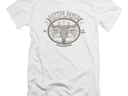 YELLOWSTONE : DUTTON RANCH  PREMIUM CANVAS ADULT SLIM FIT T-SHIRT 30\1 White 2X Discount