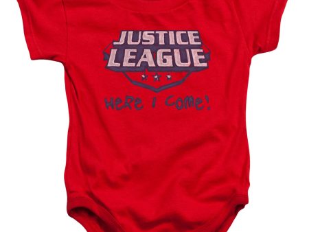 JUSTICE LEAGUE OF AMERICA : HERE I COME INFANT SNAPSUIT Red XL (24 Mo) Hot on Sale