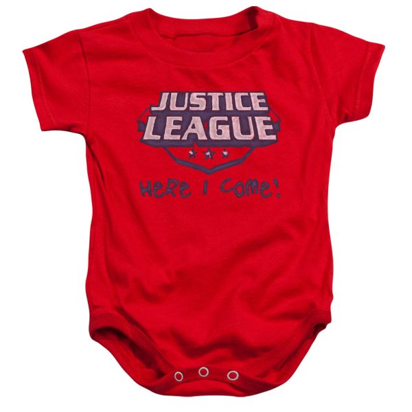 JUSTICE LEAGUE OF AMERICA : HERE I COME INFANT SNAPSUIT Red XL (24 Mo) Hot on Sale