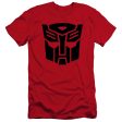 TRANSFORMERS : AUTOBOT  PREMIUM CANVAS ADULT SLIM FIT T-SHIRT 30\1 Red MD For Cheap