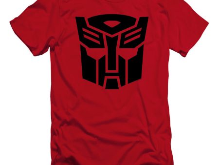 TRANSFORMERS : AUTOBOT  PREMIUM CANVAS ADULT SLIM FIT T-SHIRT 30\1 Red MD For Cheap