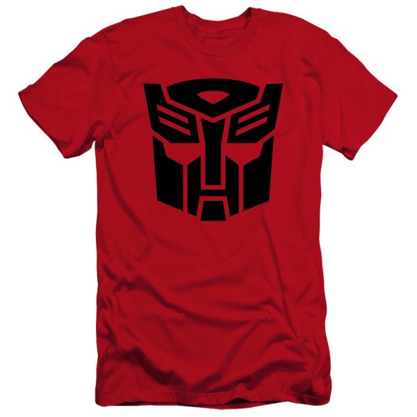 TRANSFORMERS : AUTOBOT  PREMIUM CANVAS ADULT SLIM FIT T-SHIRT 30\1 Red MD For Cheap