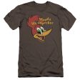 WOODY WOODPECKER : RETRO LOGO PREMIUM CANVAS ADULT SLIM FIT T-SHIRT 30\1 CHARCOAL LG Online Hot Sale